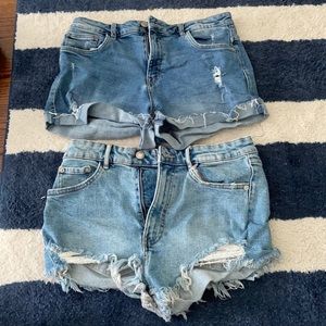 three pairs of jean shorts size 6